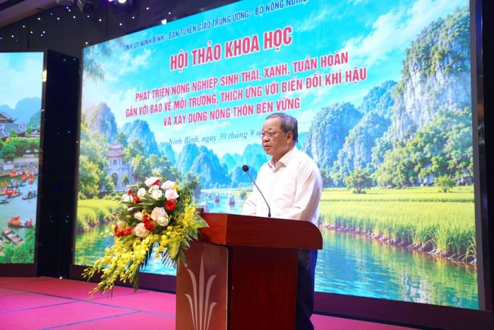 TSKH. Hà Phúc Mịch, Chủ tịch Hiệp hội Nông nghiệp Hữu cơ Việt Nam đề xuất đồng bộ chính sách, thúc đẩy sự kết hợp giữa nông nghiệp tuần hoàn, sinh thái và hữu cơ.