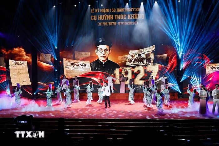 Chương trình nghệ thuật chào mừng tại lễ kỷ niệm. Ảnh: TTXVN