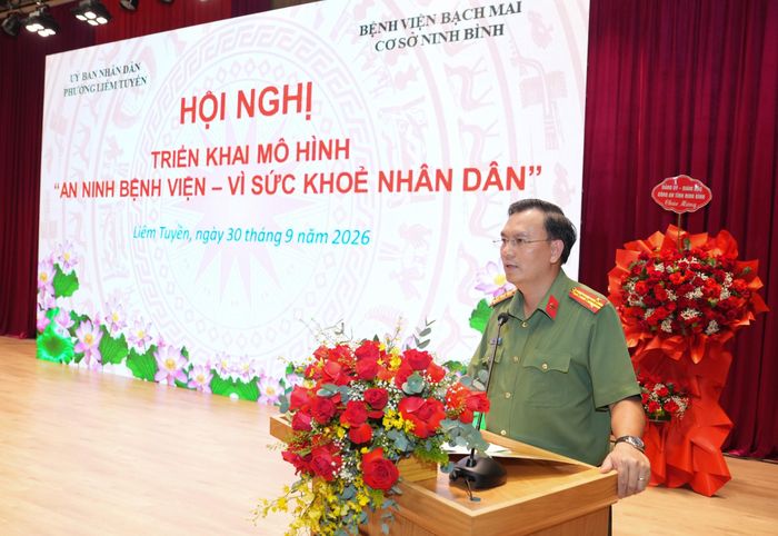 Ông Cù Quốc Thắng, Giám đốc Công an tỉnh Ninh Bình phát biểu. Ảnh: Thành Dương