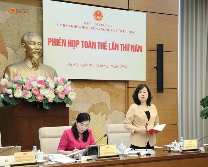 Uỷ viên Trung ương Đảng, Bộ trưởng Bộ Y tế Đào Hồng Lan phát biểu tại phiên họp. Ảnh: Khánh Duy