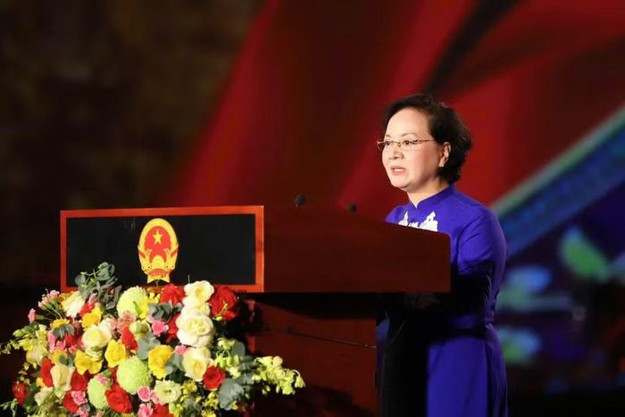 Đồng chí Phạm Thị Thanh Trà, Bí thư Trung ương Đảng, Phó Thủ tướng Chính phủ phát biểu tại sự kiện.