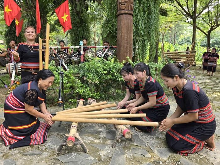 Khách được thưởng thức các tiết mục trình diễn nhạc cụ, dân ca dân vũ do đồng bào các dân tộc biểu diễn