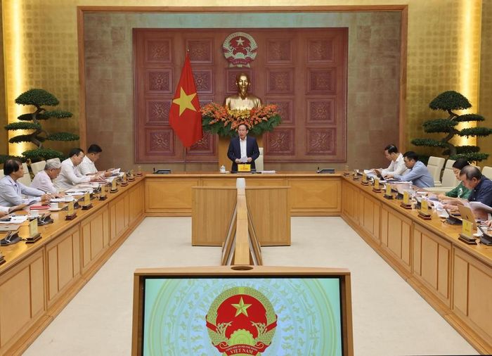 Phó Thủ tướng Lê Tiến Châu chủ trì làm việc với các doanh nghiệp trong lĩnh vực giáo dục và đào tạo. Ảnh: Lâm Khánh - TTXVN