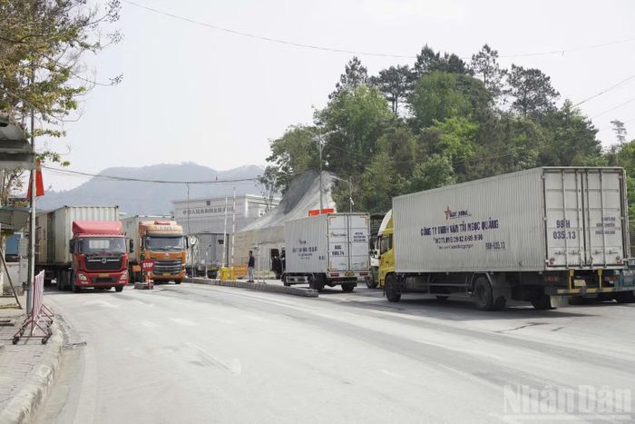 Hoạt động xuất, nhập khẩu tại Cửa khẩu quốc tế Hữu Nghị. (Ảnh: QUỐC ĐẠT)