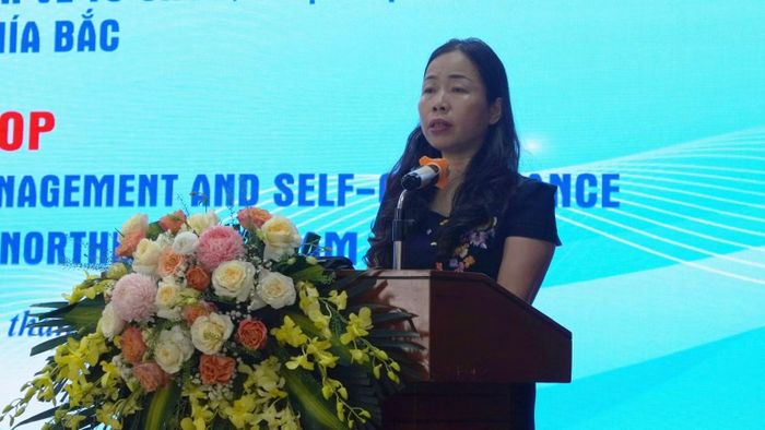 Phó Cục trưởng Cục Bổ trợ Tư pháp Đặng Kim Hoa phát biểu khai mạc hội thảo. (Ảnh: KD)