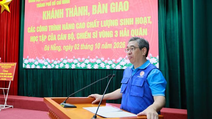 Đồng chí Nguyễn Phước Lộc, Ủy viên Trung ương Đảng, Phó Bí thư Thành ủy, Chủ tịch Ủy ban Mặt trận Tổ quốc Việt Nam Thành phố Hồ Chí Minh phát biểu tại chương trình. (Ảnh: NGỌC VĨNH)