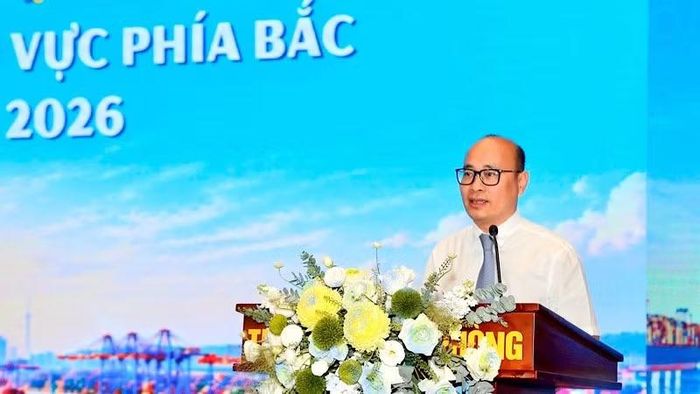 Thứ trưởng Công thương Lương Hoàng Thái phát biểu khai mạc hội nghị. (Ảnh: ĐÀM THANH)