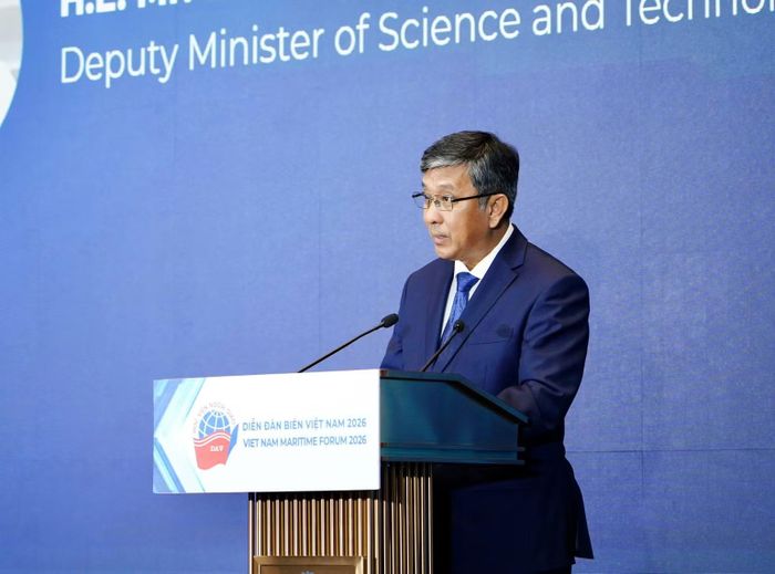 Thứ trưởng Khoa học và Công nghệ Trần Trung Tính phát biểu tại Diễn đàn. (Ảnh: MST)
