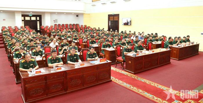  Các đại biểu dự khai mạc tập huấn tại điểm cầu trung tâm Tổng cục Hậu cần-Kỹ thuật.