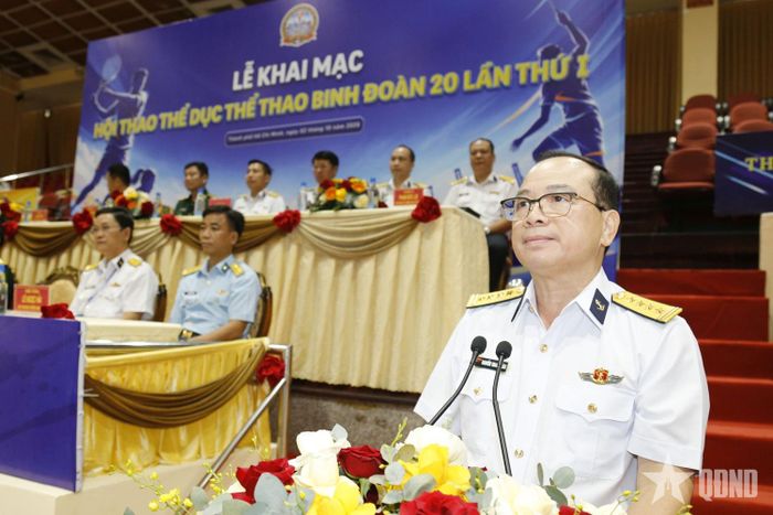 Đại tá Nguyễn Thanh Trúc phát biểu khai mạc.  