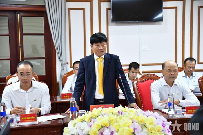 Ông Nguyễn Bá Quân phát biểu tại hội nghị. 