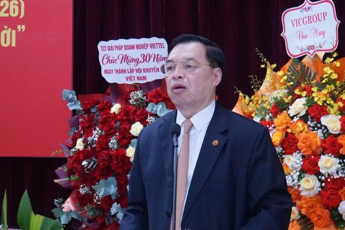 Ông Lê Mạnh Hùng - Phó Chủ tịch kiêm Tổng Thư ký Trung ương Hội Khuyến học Việt Nam khái quát mục tiêu hoạt động khuyến học, khuyến tài trong thời gian tới.