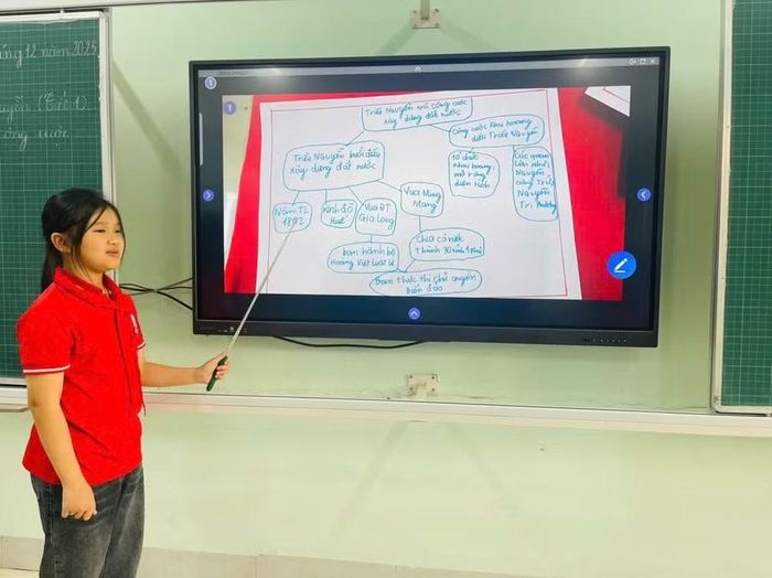 Ứng dụng thiết bị số giúp học sinh chủ động trình bày, khai thác và tiếp nhận kiến thức trong giờ học.