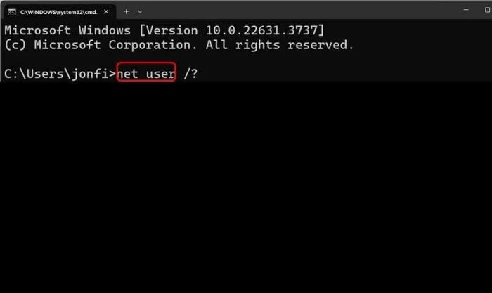 Tại cửa sổ Command Prompt.