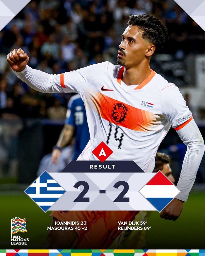 ...trước khi Reijnders ấn định tỷ số 2-2 cho Hà Lan - Ảnh: UEFA