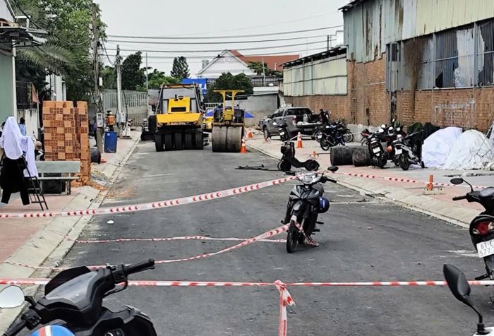 Hiện trường bị phong tỏa để phục vụ điều tra. Ảnh: T.H.