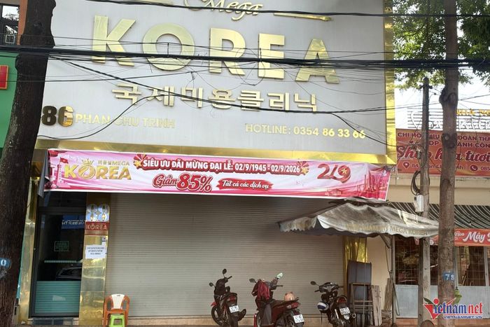 Viện thẩm mỹ MEGA KOREA đã đóng cửa. Ảnh: Hải Dương
