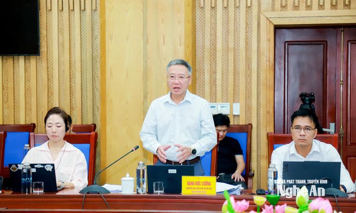 Ông Đặng Đức Cường - Chủ nhiệm Dự án phát biểu tại cuộc làm việc. Ảnh: Thành Duy