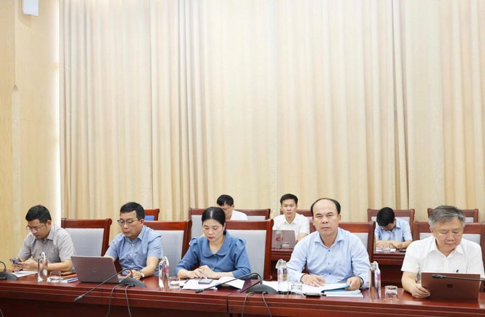 Các đại biểu dự hội nghị tại điểm cầu Nghệ An. Ảnh: Thu Hiền