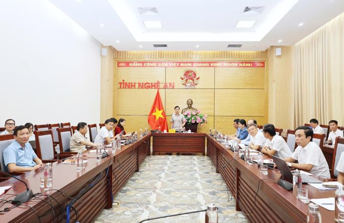Điểm cầu trực tuyến tại Nghệ An. Ảnh: Thu Hiền
