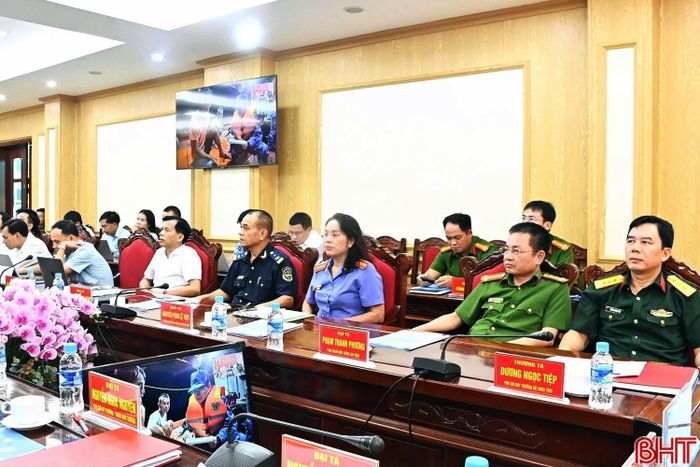 Các đại biểu tham dự tại điểm cầu Hà Tĩnh.