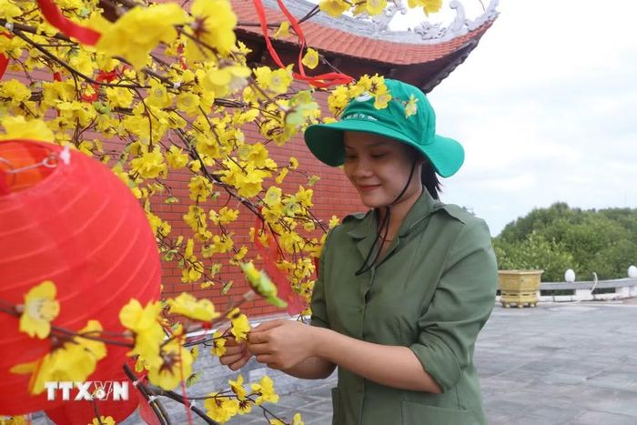Khu du lịch Mũi Cà Mau trang hoàng đón khách du lịch dịp Tết Nguyên đán. (Ảnh: Tuấn Phi/TTXVN)
