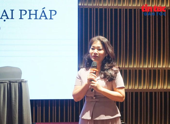 Bà Nguyễn Phương Hòa, Cục trưởng Cục Hợp tác quốc tế, Bộ Văn hoá, Thể thao và Du lịch phát biểu.