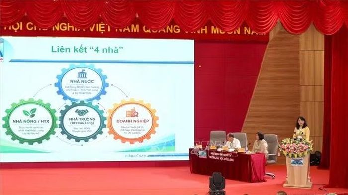 Đại biểu trình bày tham luận tại hội thảo.