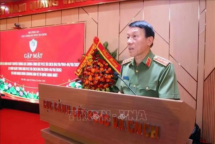 Đại tướng Lương Tam Quang, Bộ trưởng Bộ Công an phát biểu. Ảnh: Phạm Kiên/TTXVN