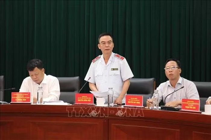 Ông Nguyễn Hồng Điệp, Trưởng Ban tiếp công dân Trung ương (Thanh tra Chính phủ) phát biểu tại buổi đối thoại. Ảnh: Hoàng Ngọc/TTXVN