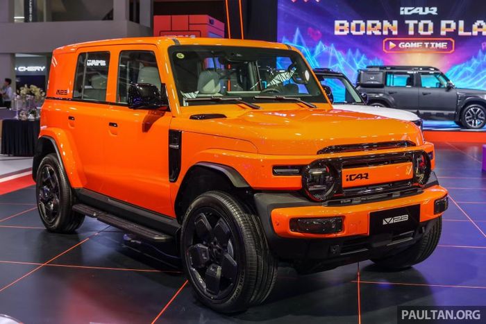 iCaur V23 sở hữu kiểu dáng vuông vức, mang phong cách SUV địa hình và đã được đưa về trưng bày tại Việt Nam. Ảnh: Paultan.