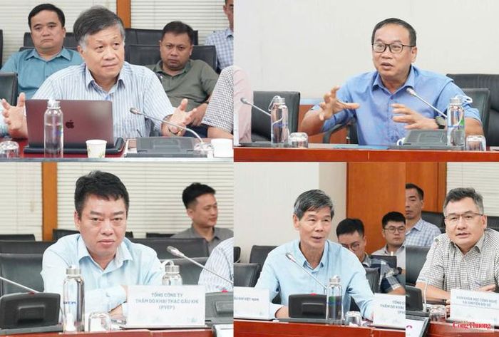 Đại diện lãnh đạo Hội Dầu khí Việt Nam, các ban chuyên môn của Petrovietnam và các đơn vị phát biểu tại hội thảo.