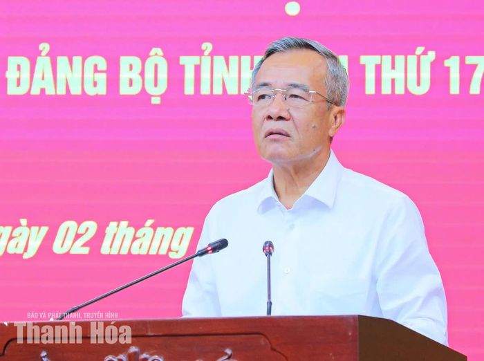 Bí thư Tỉnh ủy Lê Đức Thái phát biểu kết luận hội nghị.