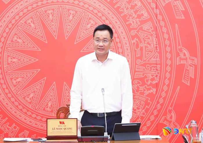 Bí thư Thành ủy Lê Ngọc Quang phát biểu tại hội nghị. Ảnh: NGỌC PHÚ
