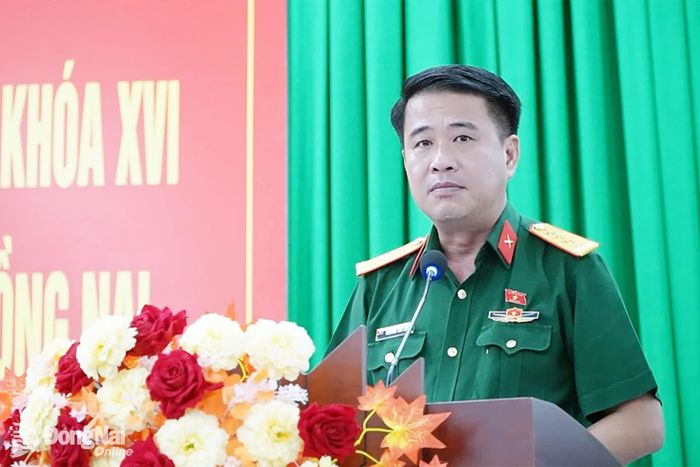 Đại biểu Nguyễn Tấn Linh thông tin dự kiến chương trình làm việc của Quốc hội khóa XVI tại Kỳ họp thứ 2. Ảnh: Đinh Tài 