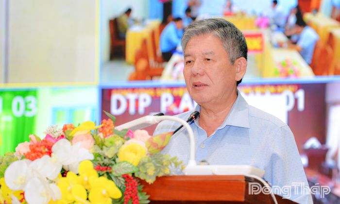 Đồng chí Ngô Chí Cường phát biểu tại hội nghị.