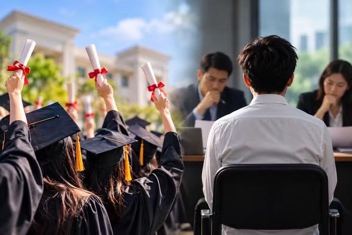 Hàng loạt sinh viên tốt nghiệp với thành tích cao nhưng năng lực thực tế vẫn là vấn đề được đặt ra. Ảnh minh họa: AI