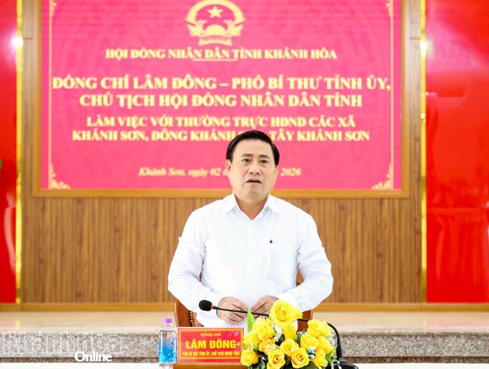 Đồng chí Lâm Đông phát biểu chỉ đạo tại buổi làm việc.