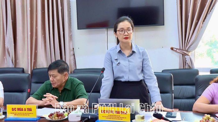 Bí thư Tỉnh đoàn Vừ Thị Mai Dinh phát biểu tại buổi làm việc.