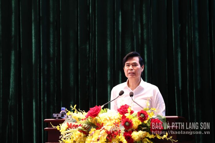 Đồng chí Hoàng Quốc Khánh, Ủy viên Trung ương Đảng, Bí thư Tỉnh ủy phát biểu kết luận tại hội nghị