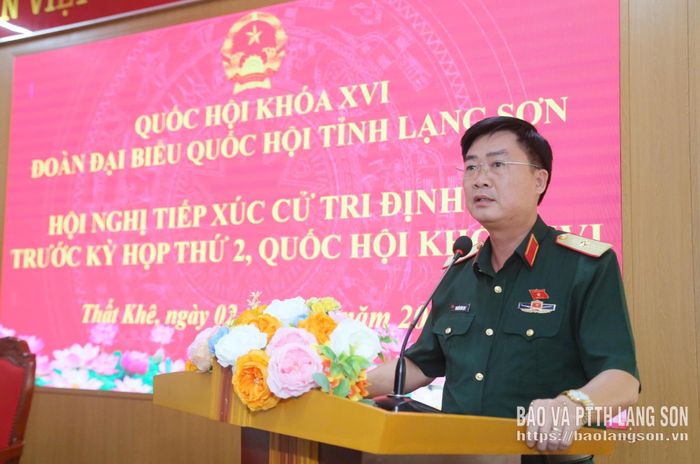 Thiếu tướng Nguyễn Văn Lịch, Phó Tư lệnh, Tham mưu trưởng Quân khu 1, Ủy viên Ủy ban Quốc phòng, An ninh và Đối ngoại của Quốc hội thông tin dự kiến nội dung, chương trình kỳ họp thứ 2, Quốc hội khóa XVI tới cử tri 