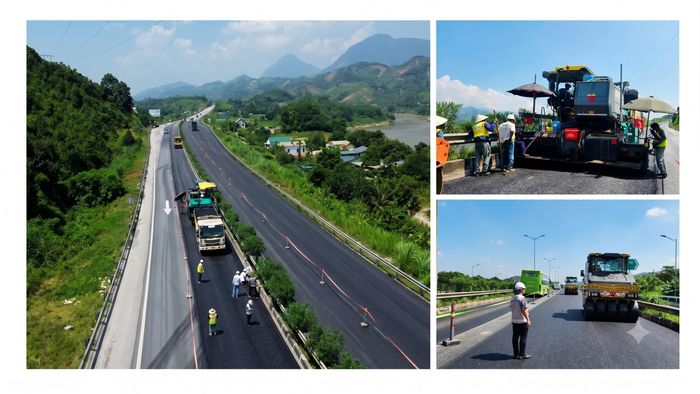 Nhiều đoạn thuộc gói thầu XL1 và XL2 đã được thảm nhựa bê tông mặt đường.