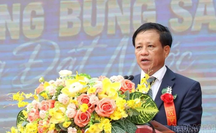 Lãnh đạo Công ty cổ phần Thủy điện Thác Bà phát biểu tại Lễ kỷ niệm 55 năm ngày truyền thống (5/10/1971 - 5/10/2026).