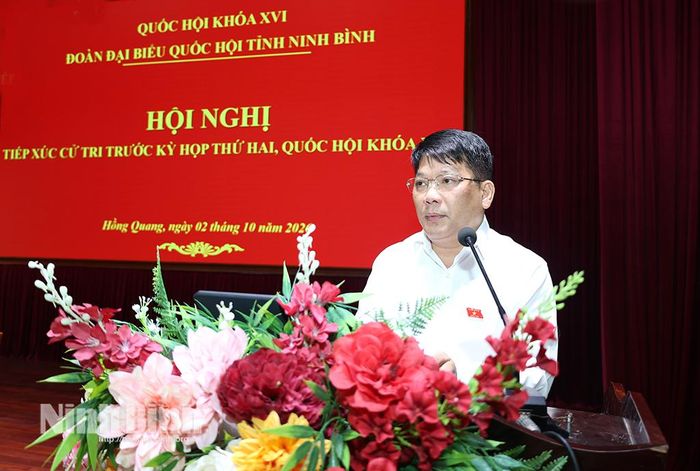 Đồng chí Phạm Trọng Cường, Ủy viên, ĐBQH hoạt động chuyên trách tại Ủy ban Văn hóa và Xã hội của Quốc hội thông tin về dự kiến nội dung, chương trình Kỳ họp thứ Hai, Quốc hội khóa XVI.