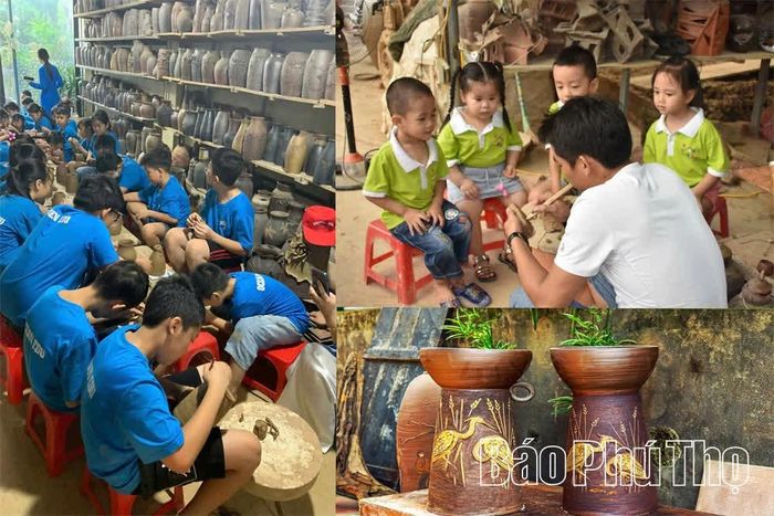 Buổi trải nghiệm thăm làng nghề của các em học sinh.