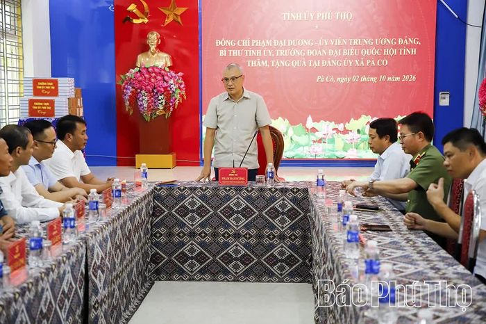 Đoàn công tác do đồng chí Bí thư Tỉnh ủy Phạm Đại Dương làm trưởng đoàn làm việc với Đảng ủy xã Pà Cò.