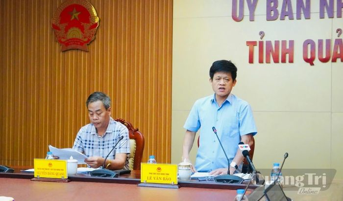 Đồng chí Lê Văn Bảo, Phó Chủ tịch UBND tỉnh phát biểu kết luận tại buổi làm việc - Ảnh: Mỹ Nhị
