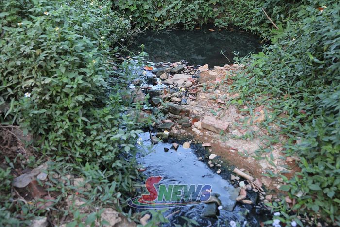 Nước tù đọng, có màu đen kịt, bốc mùi hôi thối tại rãnh thoát nước tại nhóm 4, tổ 23, phường Tô Hiệu. Ảnh chụp lúc 17h15p ngày 1/10/2026.