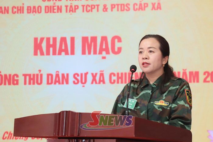 Đồng chí Chủ tịch UBND xã phát biểu nhận nhiệm vụ.