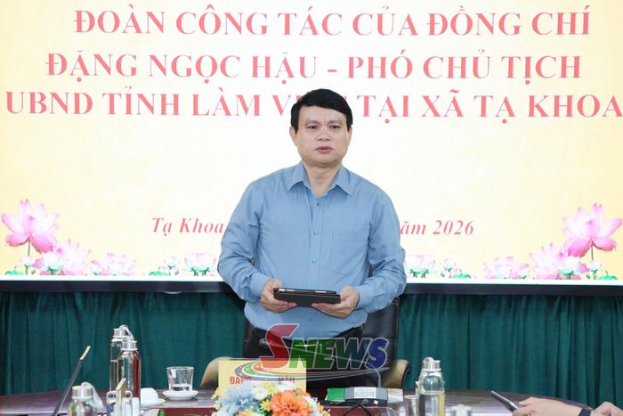 Đồng chí Đặng Ngọc Hậu phát biểu tại cuộc làm việc.